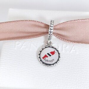 Pandora Trinidad Tobago Flag Exclusive Dangle Charm Bracelet Charm S925 with box